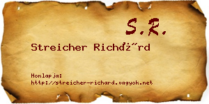 Streicher Richárd névjegykártya