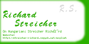 richard streicher business card